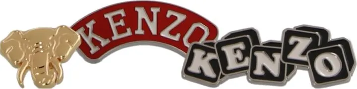 Kenzo Set-Of-Three Logo Stamp Pins