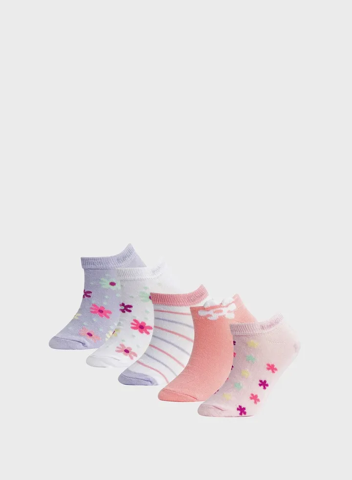 Girl 5-Pack Low Cut Cotton Low Cut Socks