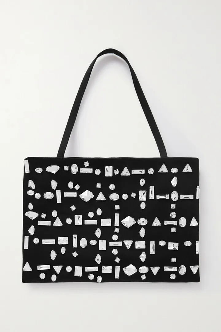 16ARLINGTON - Suki Crystal-embellished Satin Tote - Black