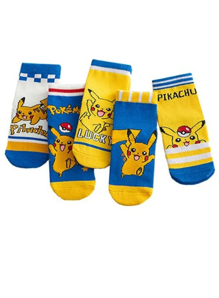 5-Pack Children's Cartoon Mid-Cuff Cotton Socks