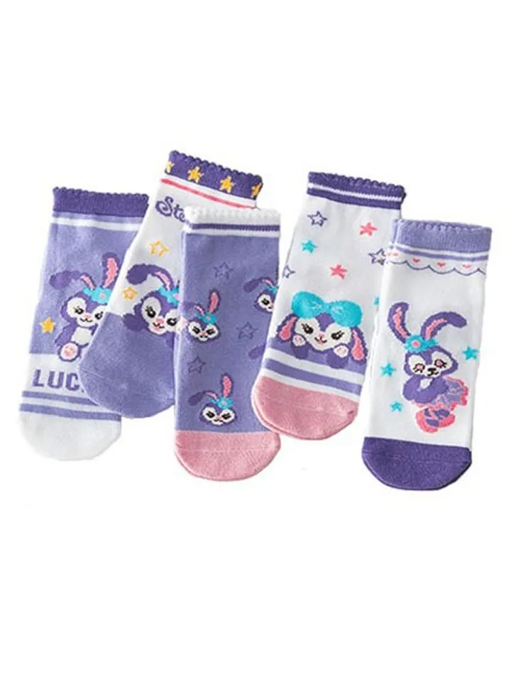 5-Pack Children's Cartoon Mid-Cuff Cotton Socks