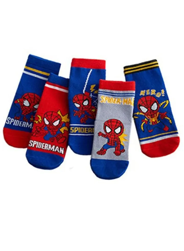 5-Pack Children's Cartoon Mid-Cuff Cotton Socks