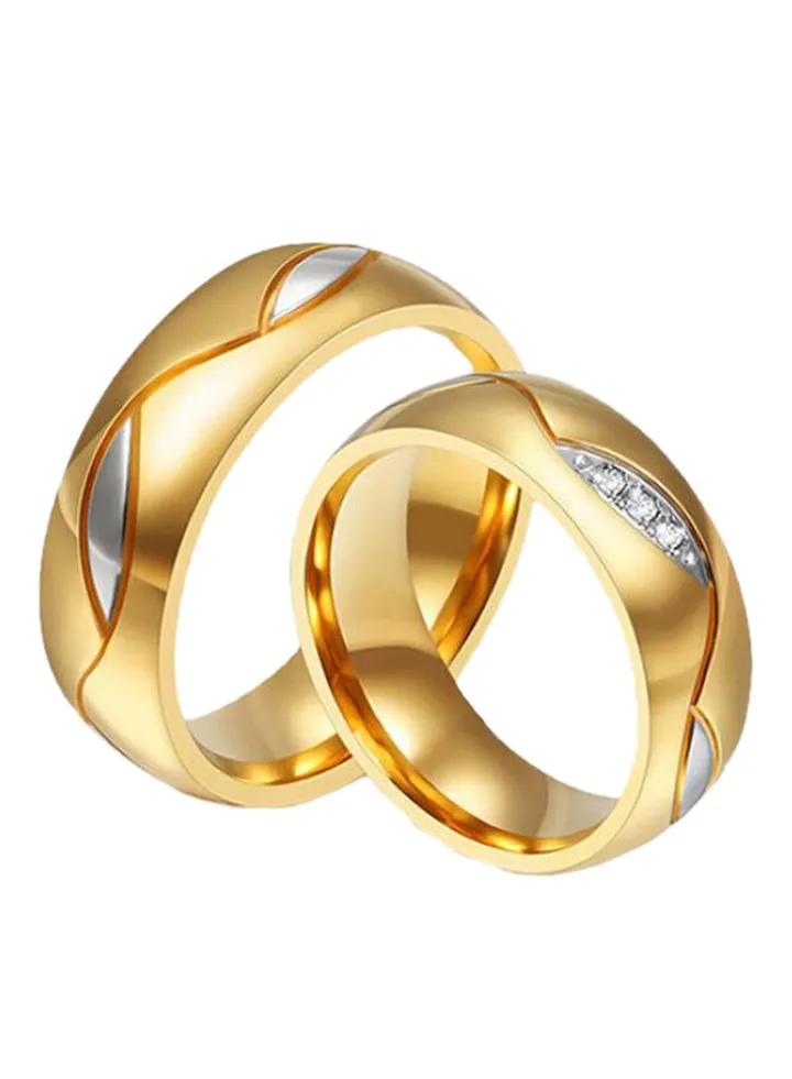 18K Gold Plated Zirconia Wedding Band
