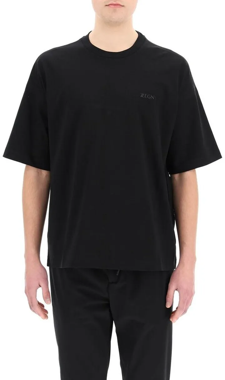Z Zegna Logo Printed Crewneck T-Shirt