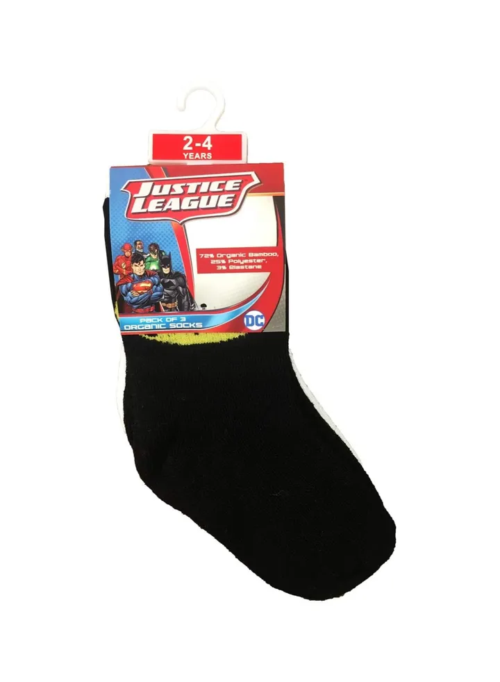 Batman Bamboo Cotton Sock - Solid (Pack Of 3) - Black/White/Grey 5-8Y