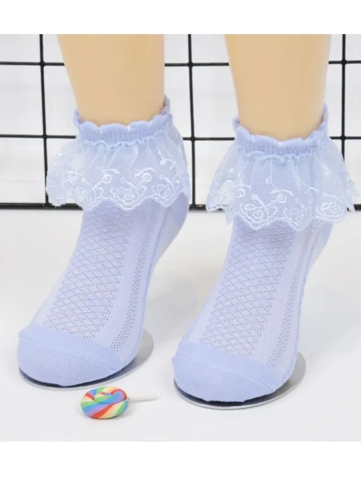 Pair Of Princess Lace Socks Blue