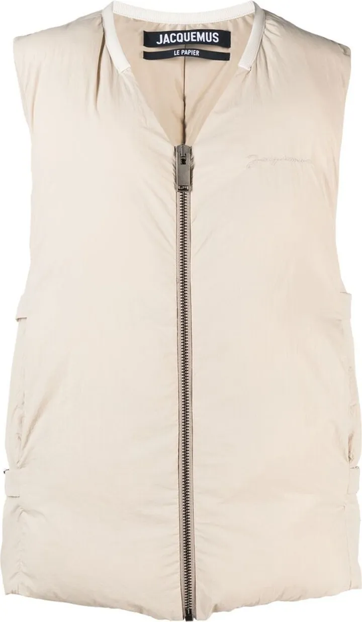 padded V-neck gilet