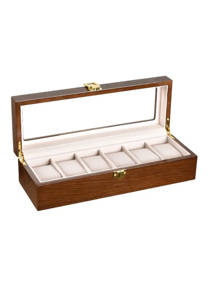 unisex 6-Slot Wooden Watch Organizer