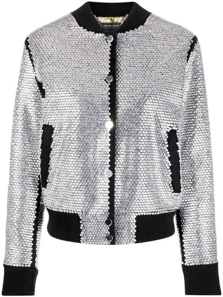 Crystal-Embellished Bomber Jacket