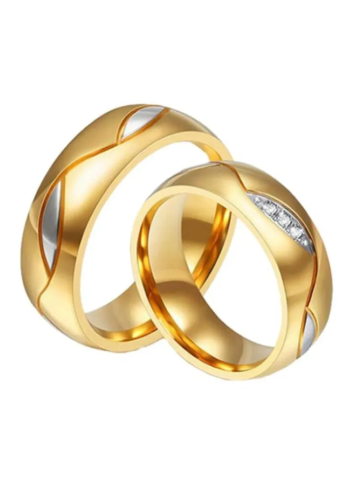 18 Karat Gold Plated Zirconia Wedding Band