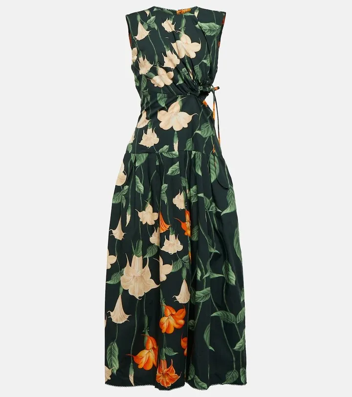 Otono floral cotton midi dress