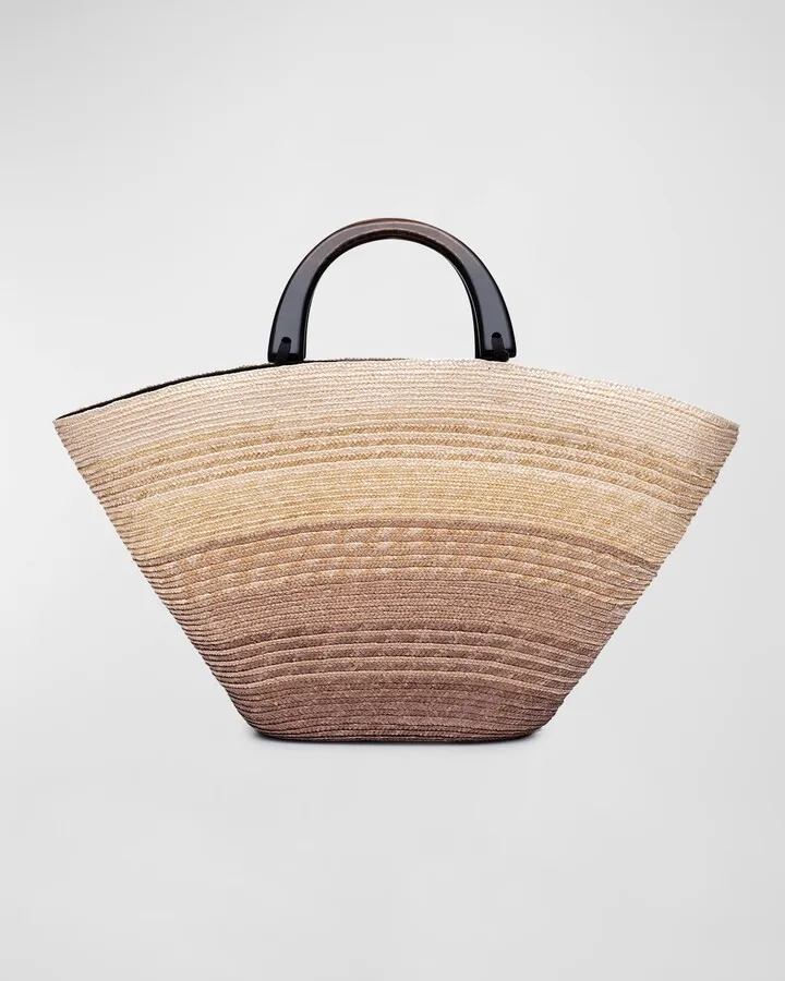 Carlotta Ombre Straw Beach Tote Bag