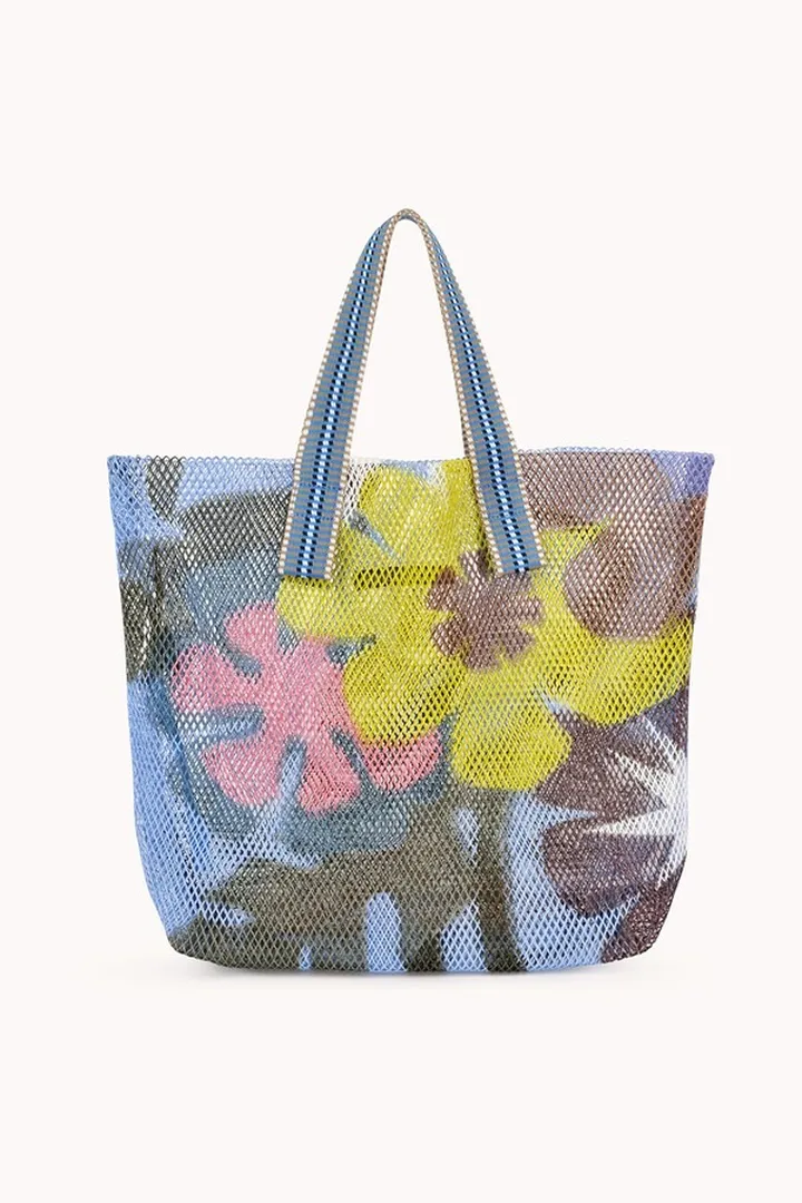 Small Floral Print Mesh Tote By Epice