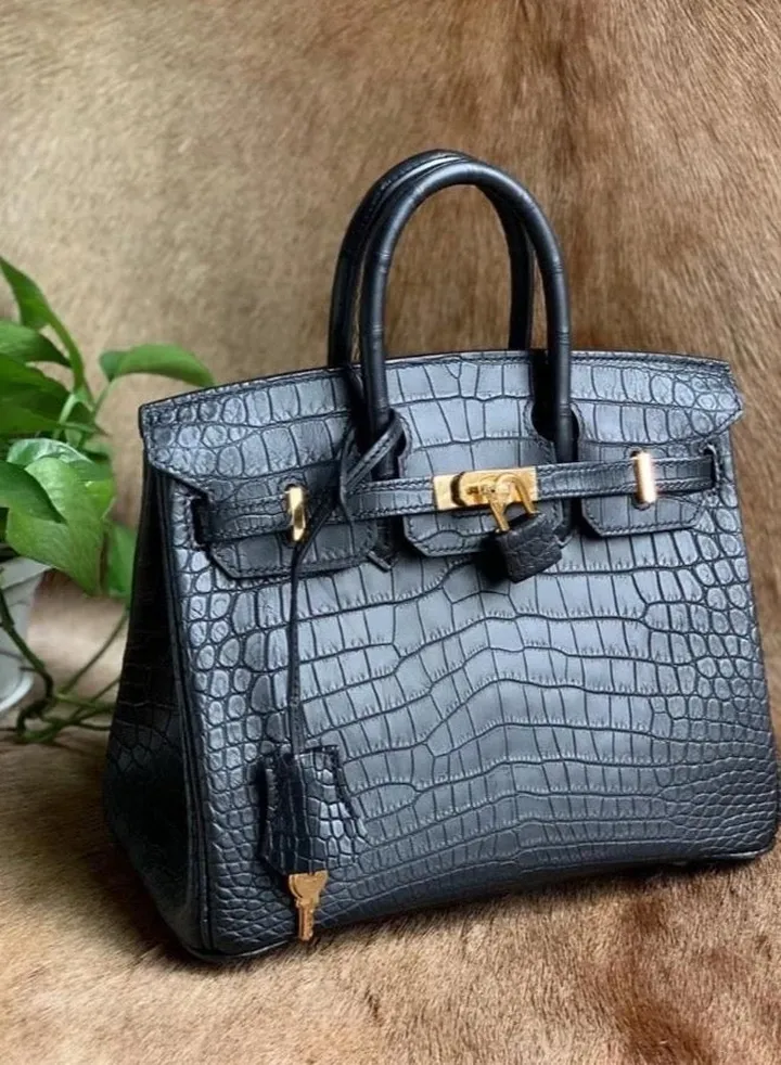 A Hermes bag with a leather feel, very elegant, and a suitable size