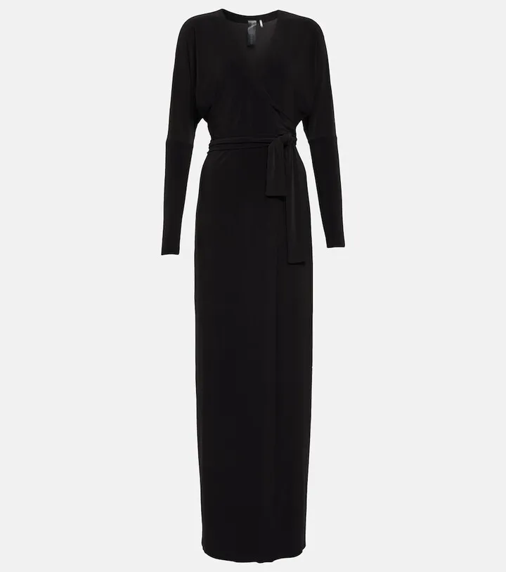 Wrap jersey maxi dress