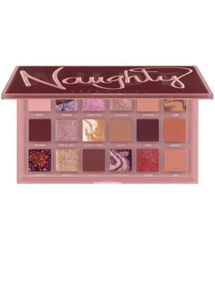 Naughty Nude Eyeshadow Palette contains 18 pink/brown/beige shades