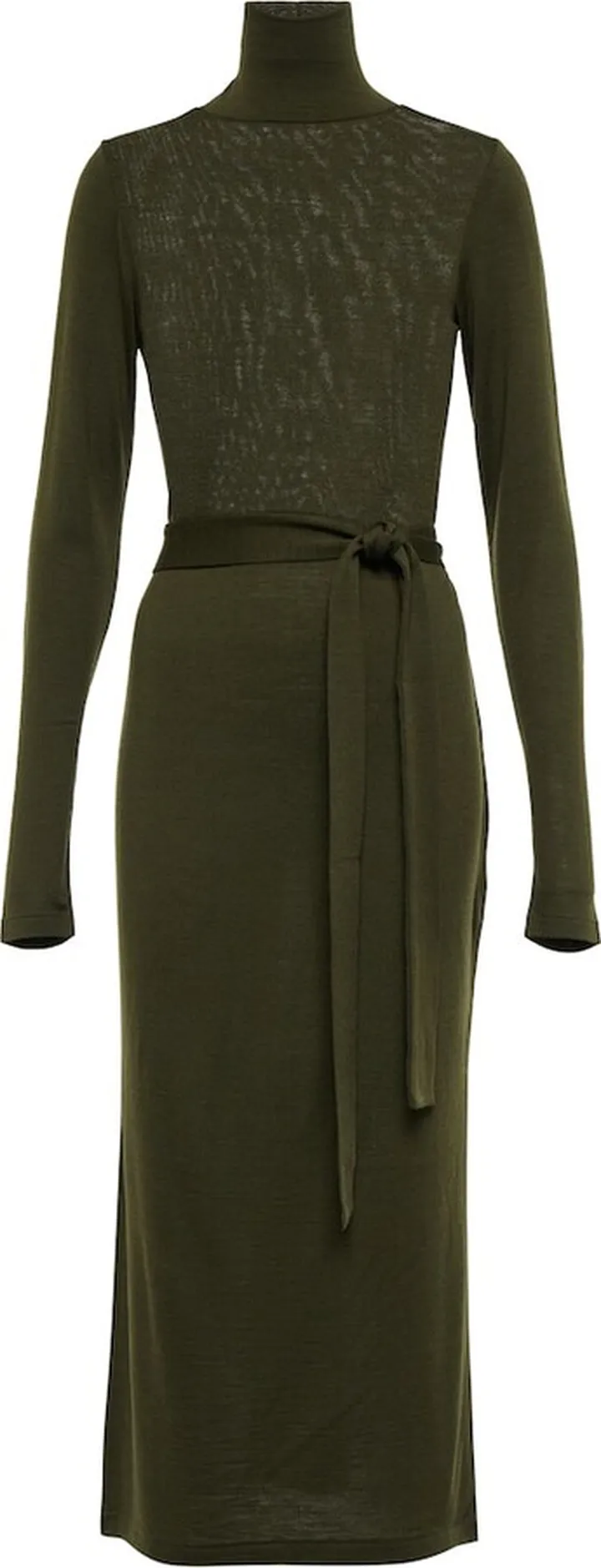 Wool-blend turtleneck dress