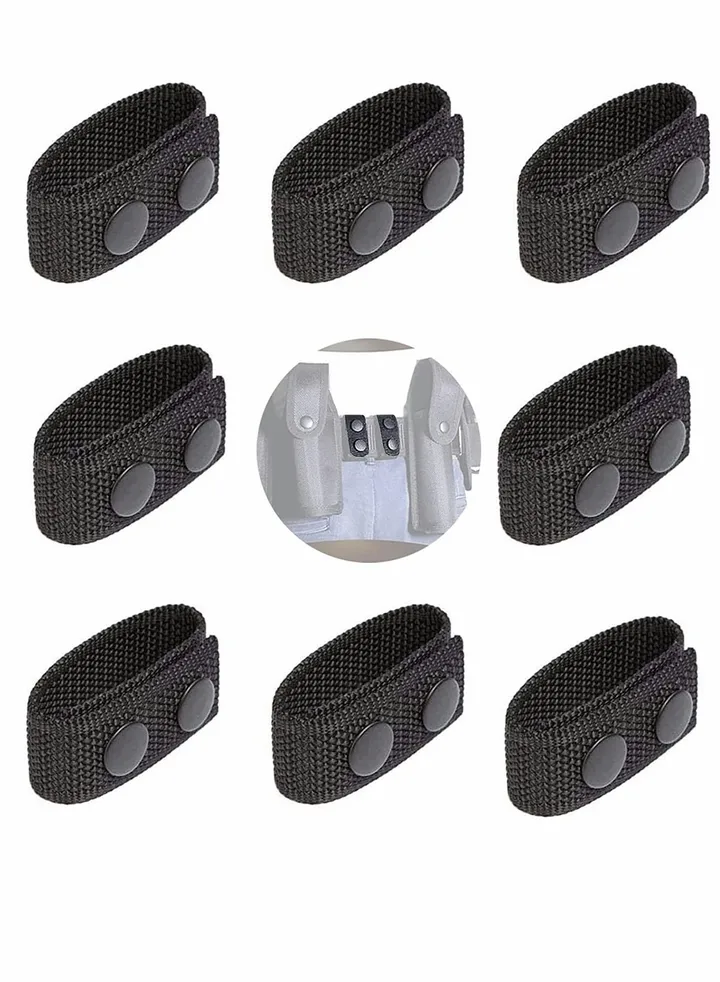 8 pieces, Duty Belt Keeper, Belt Holder, Double Snap Belt Keeper, Leather Duty Snap Belt Keeper for Outdoor Sports Camping Police Military Equipment