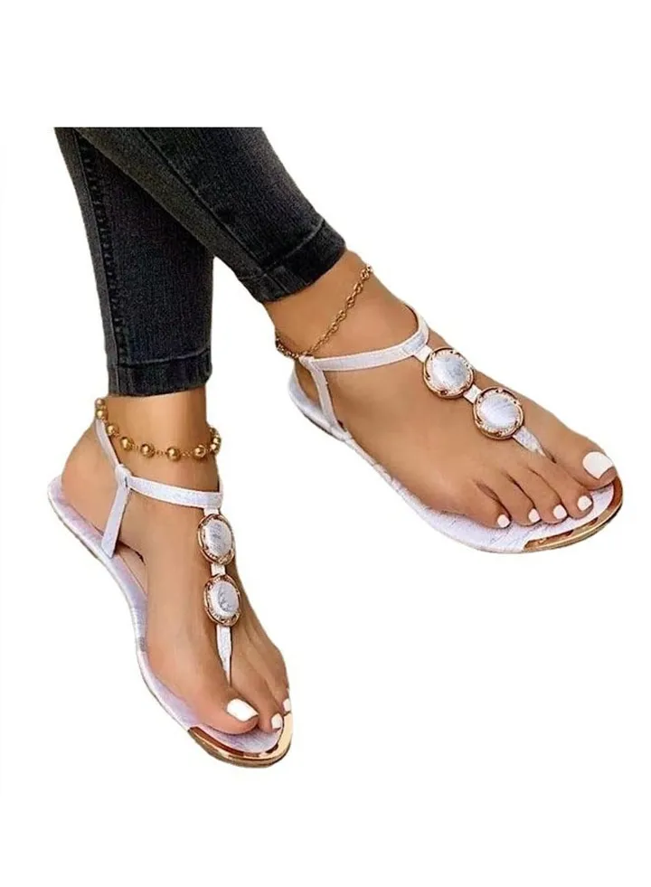 Summer Rinestones Casual Beach Flat Sandals