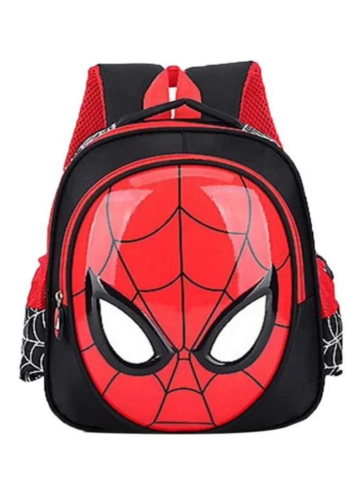 Kids Spiderman Printed Backpack 12 inch Red/Black