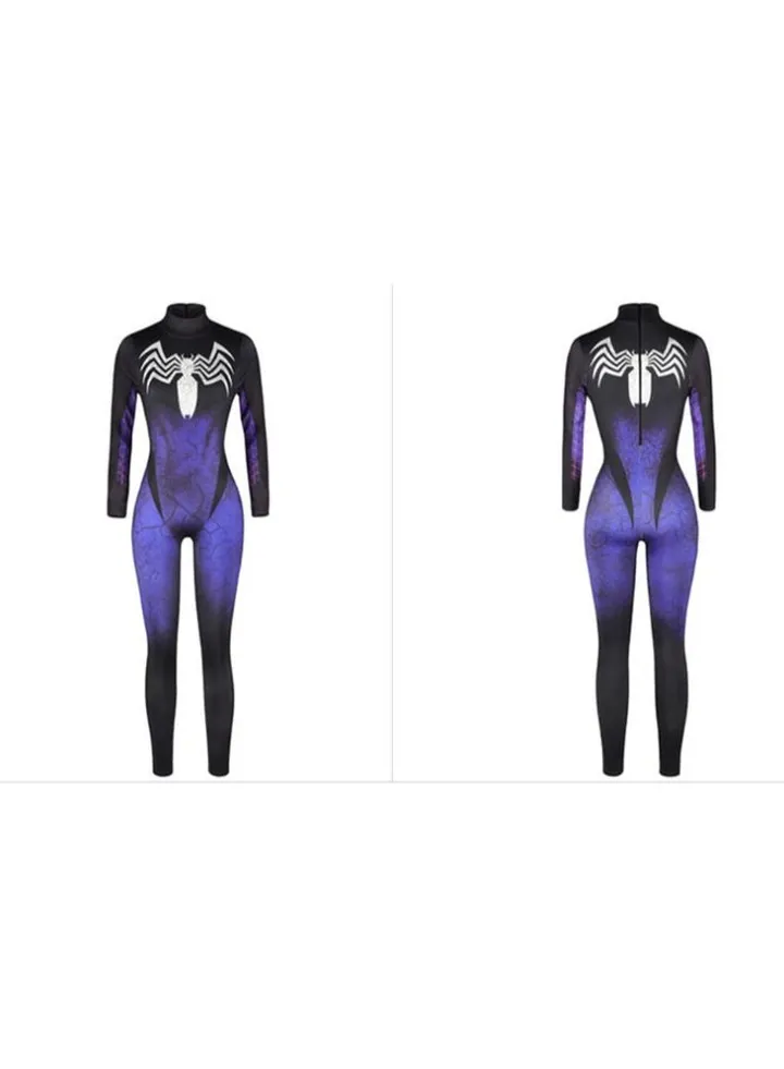 3D Skull Digital Printing Tights Black/White/Blue