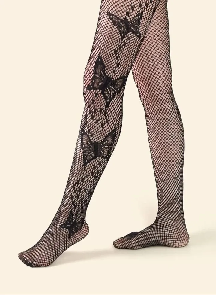 Butterfly Design Mesh Socks