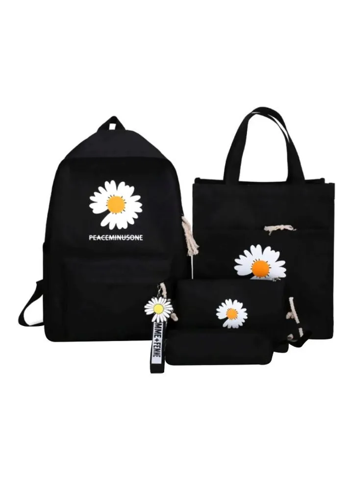 4-Piece Schoolbag Set Black
