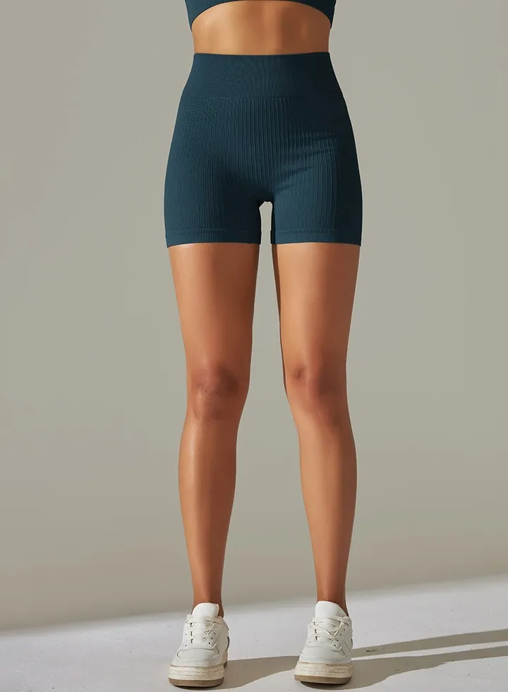 Yoga Tight Fitting Stretch Soft Shorts Blue