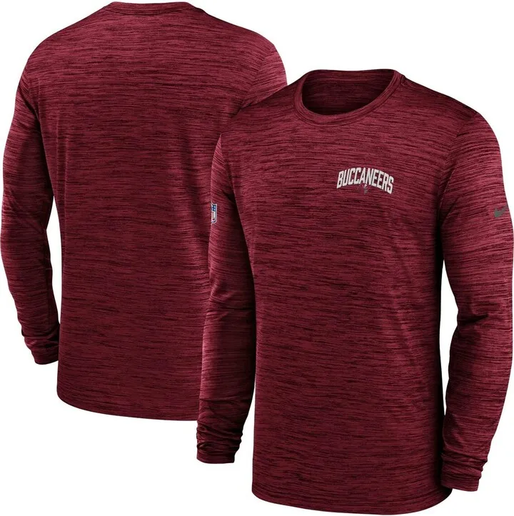 Men's Nike Red Tampa Bay Buccaneers Velocity Athletic Stack Performance Long Sleeve T-shirt
