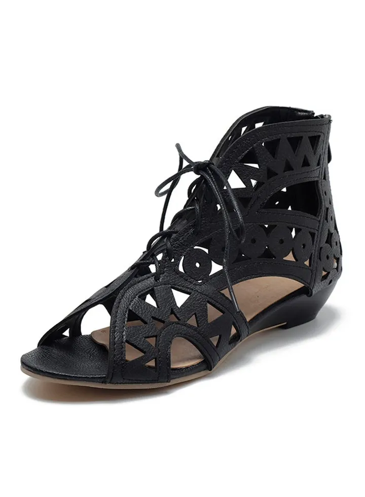 Kitten Heel Flat Shoe Black