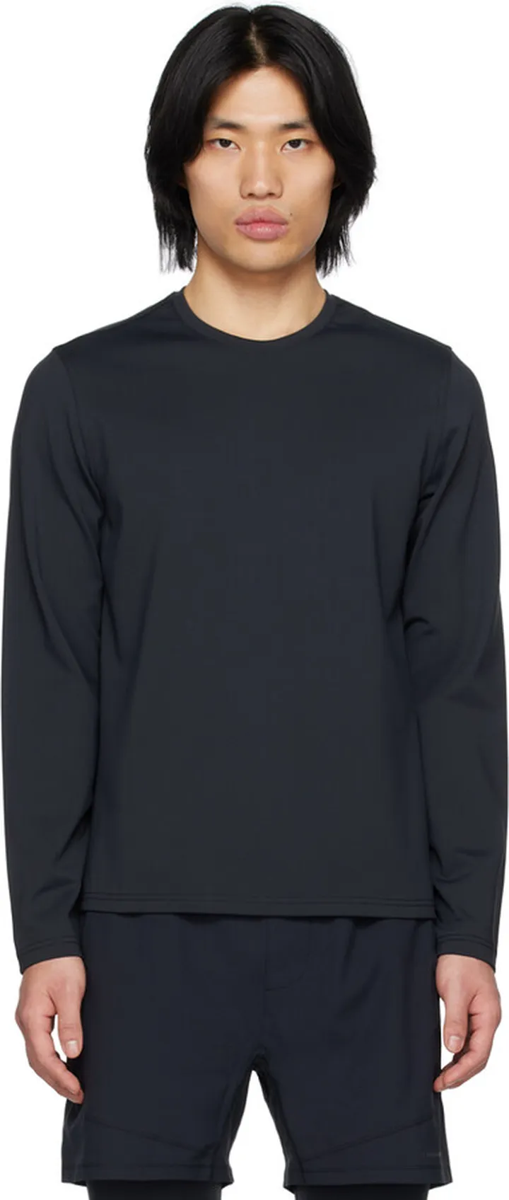 Outdoor Voices Black Crewneck Long Sleeve T-Shirt