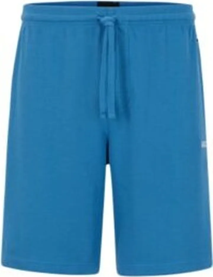 Cotton-blend pajama shorts with embroidered logo