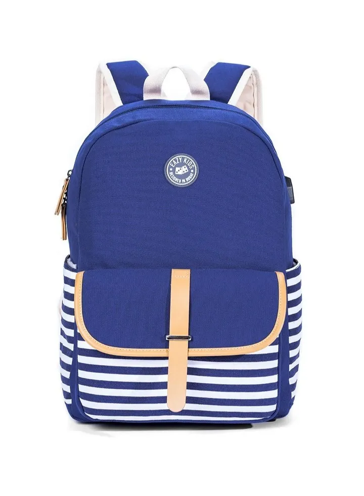 Canvas Stripe Kids School Backpacks