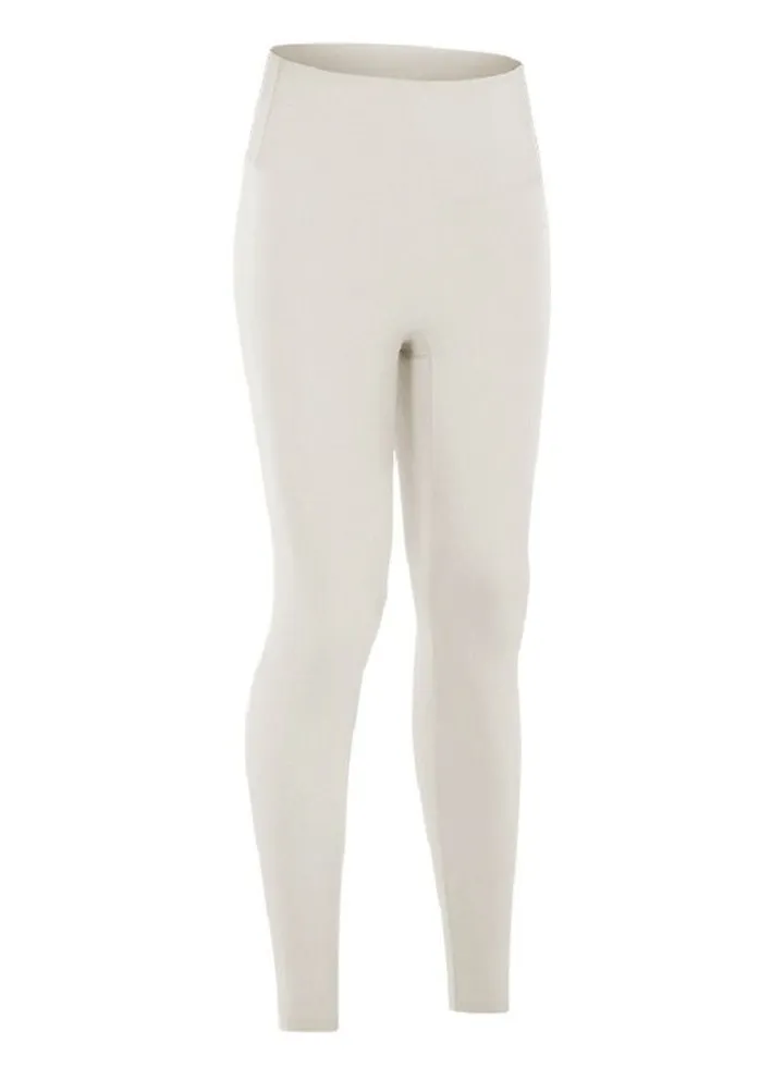 Solid Stretch Yoga Long Pants Beige