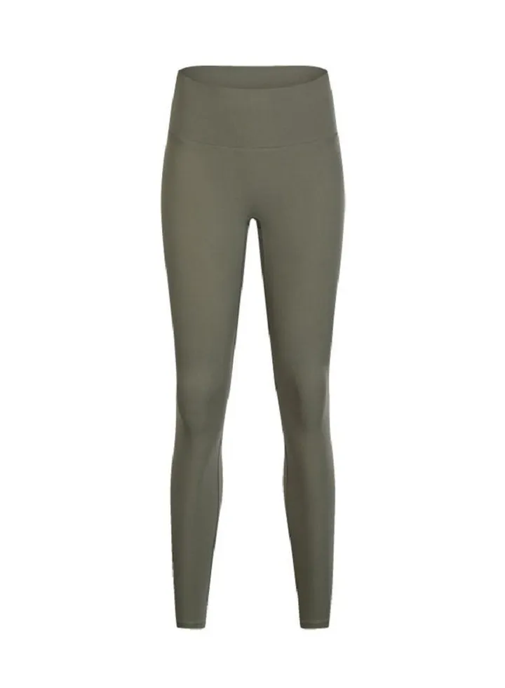 Solid Stretch Yoga Long Pants Moss Green