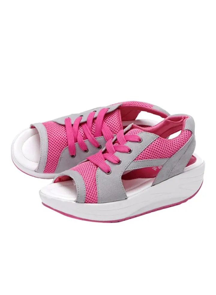 Split Leather Sandals Pink