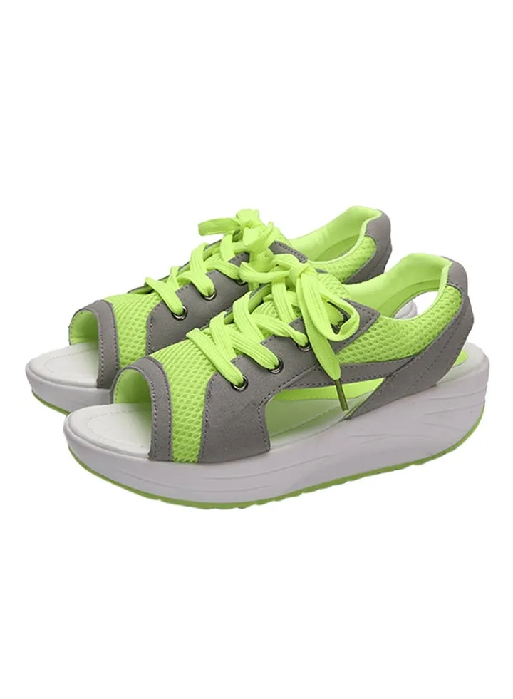 Split Leather Sandals Green