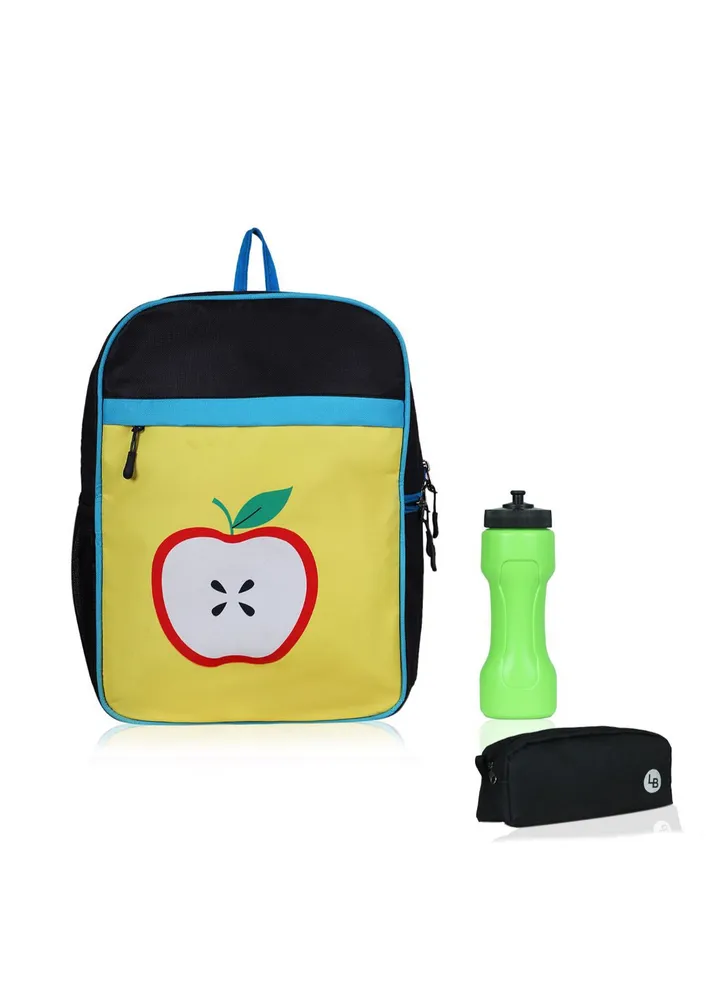 Kids Backpack With Sipper And Pouch Yellow/Black/Green