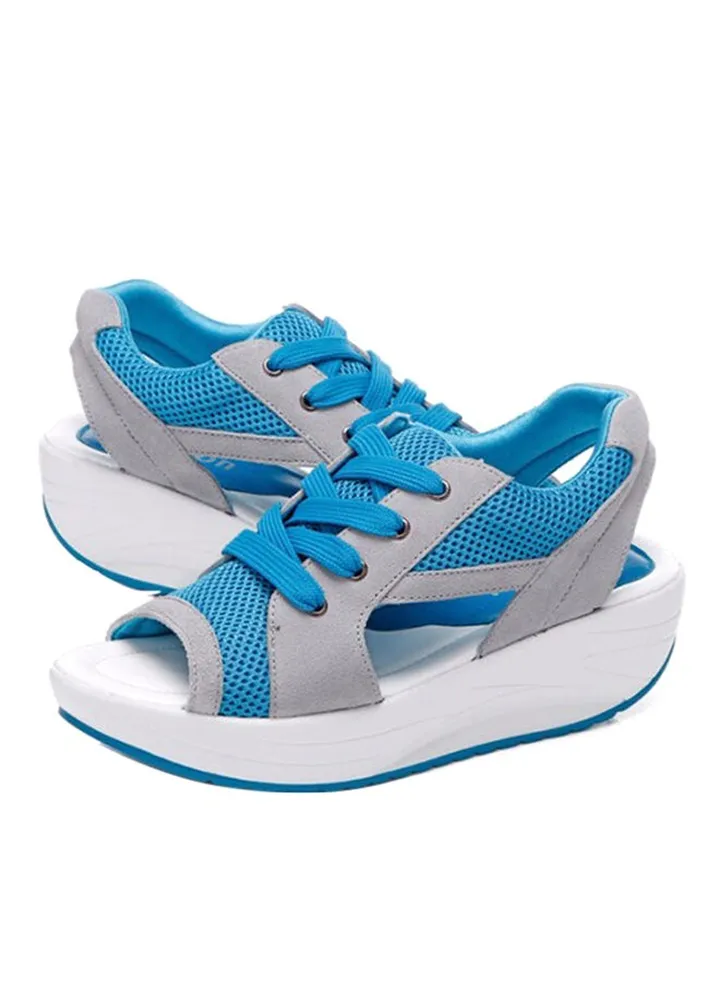 Split Leather Sandals Blue