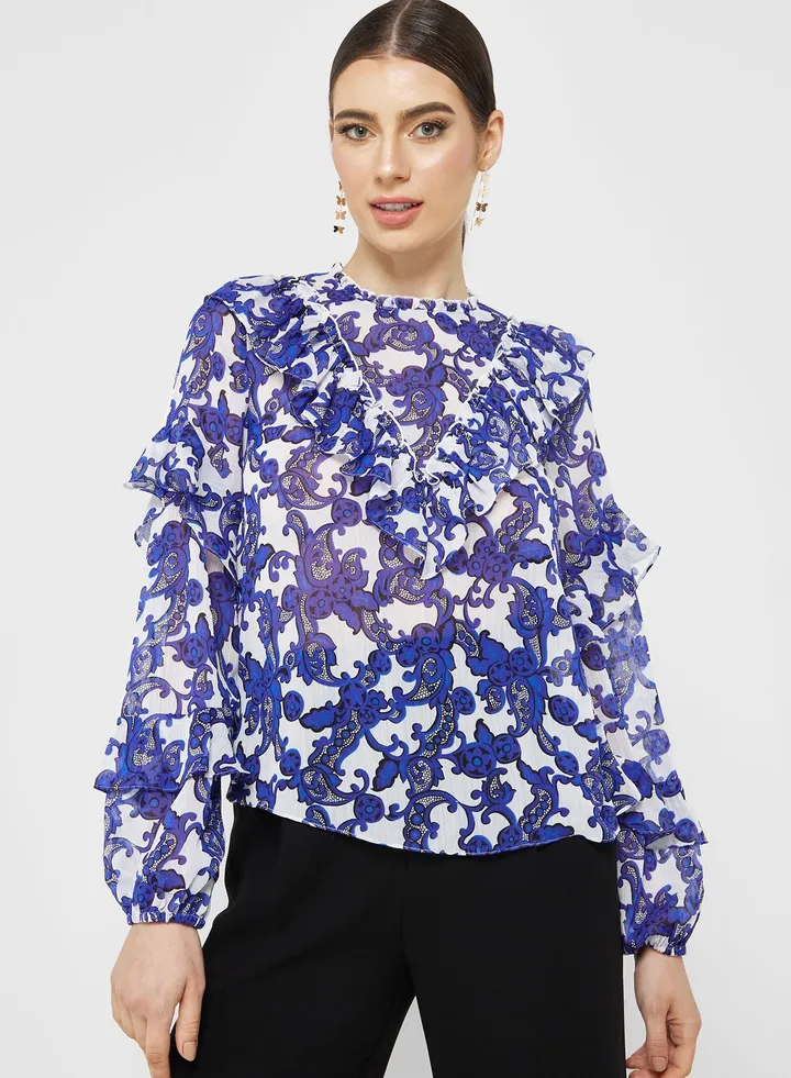 Jacquard Paisley Printed Top