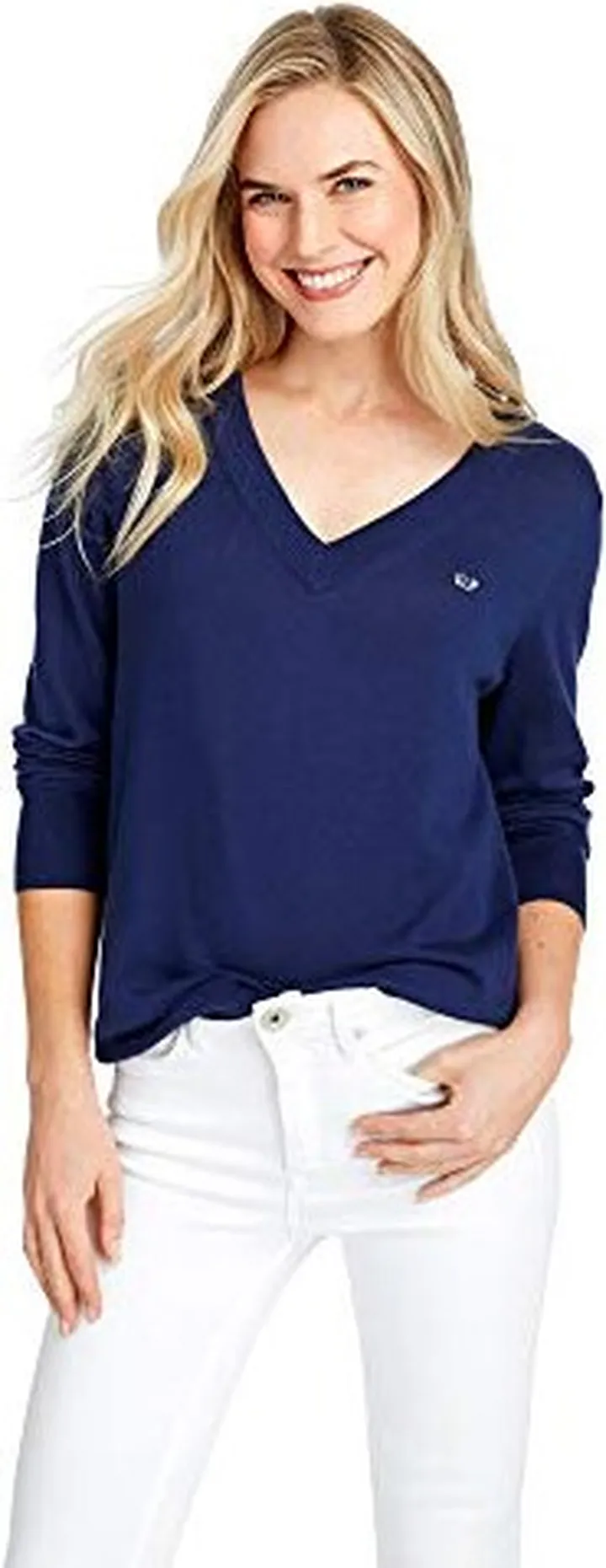 vineyard vines womens Heritage Cotton V-neck Pullover Sweater