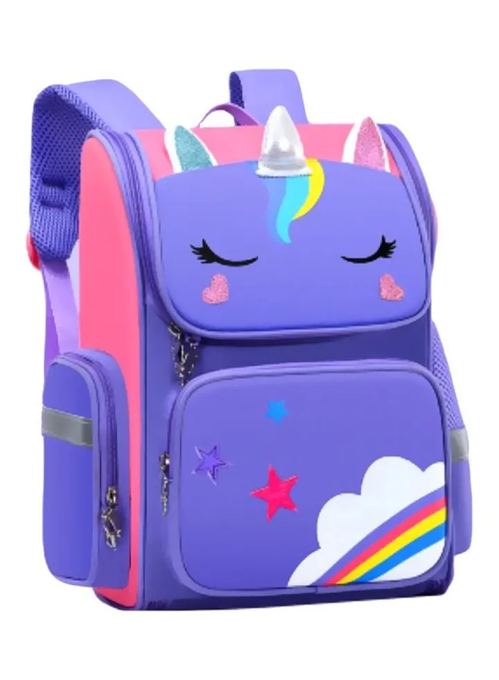 Cartoon Printed Backpack Purple/Pink/White