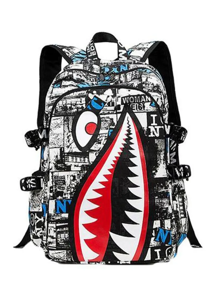 School Backpacks, Shark Bookbags Boys Schoolbag With USB, Unisex Kids Lightweight Water Resistant Backpacks