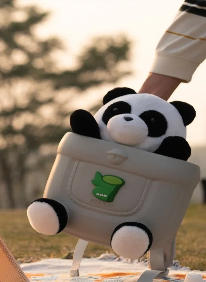 Cute Design Panda Theme Shape Large Capacity Outdoor Travel Shoulder Ridge Protection Kids Doll Backpack School Bag for Children