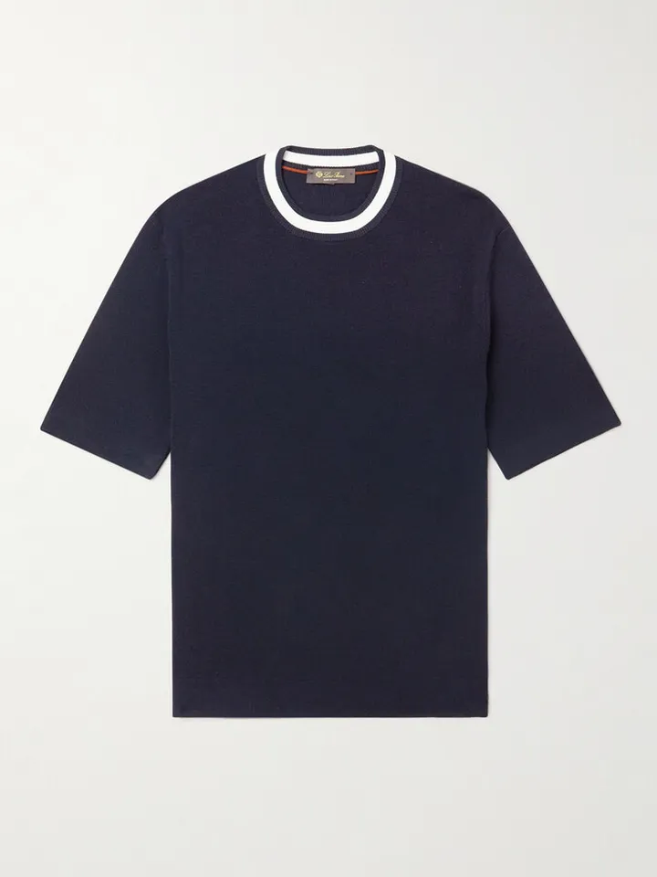 Virgin Wool and Silk-Blend T-Shirt