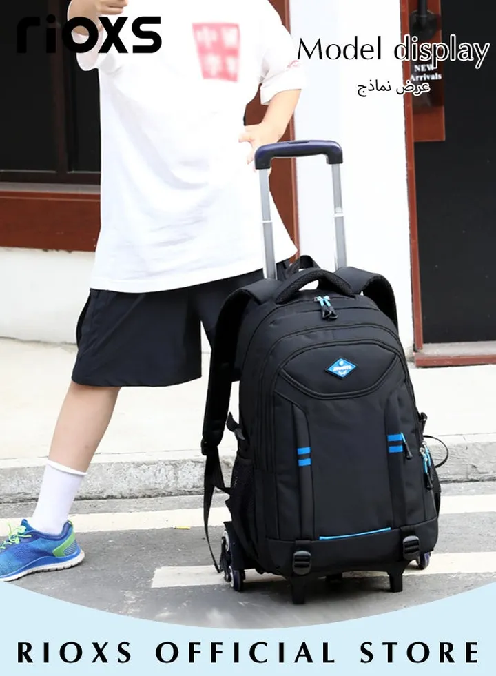 Kids Rolling Backpacks Fashion Printed Trolley School Bags Large Capacity Wheeled Kids Luggage Bag for Elementary Boys Schoolbag