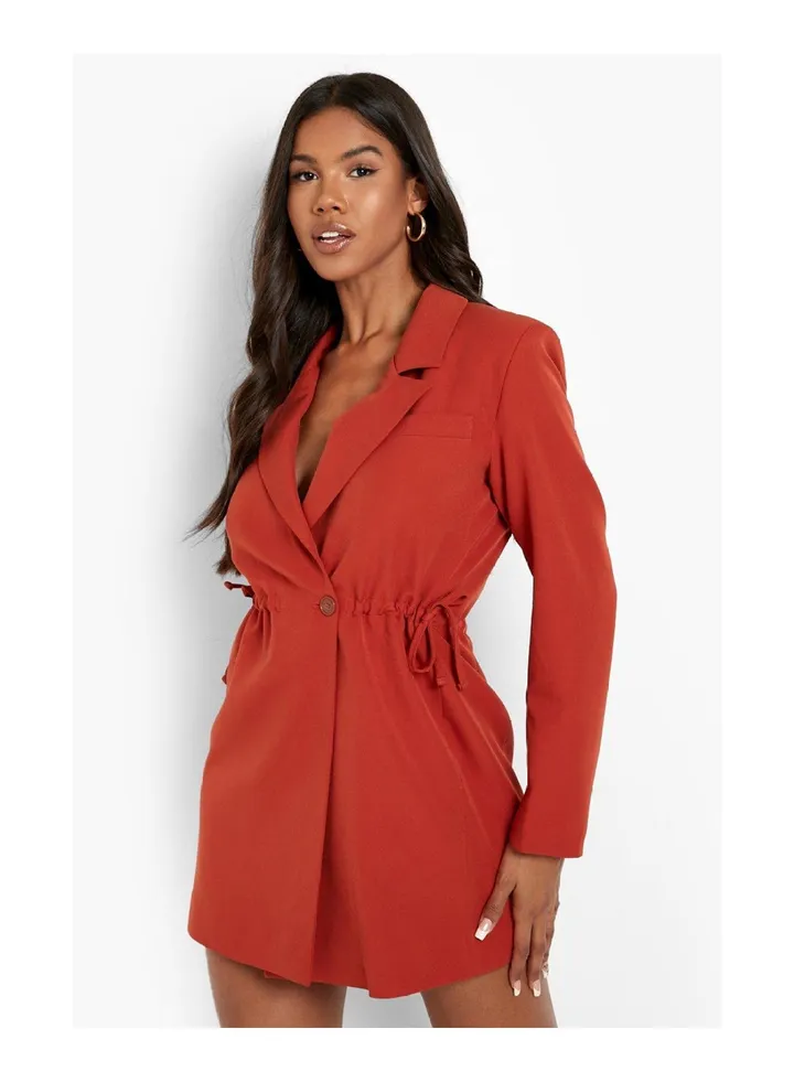 Ruched Detail Blazer Dress