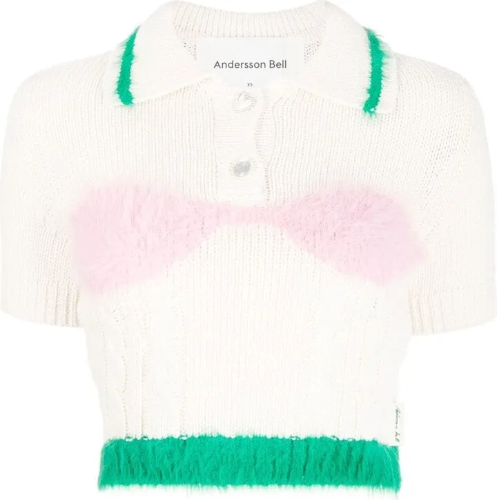 Intarsia Knit Cropped Top