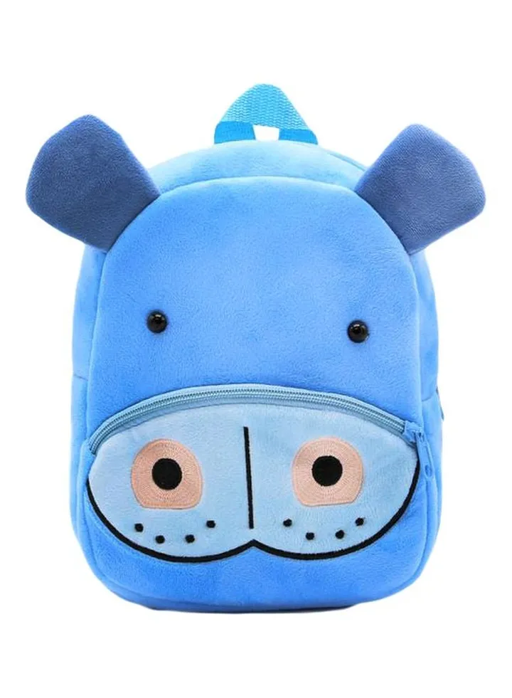 3D Cartoon Plush Backpack 27cm Blue/Black