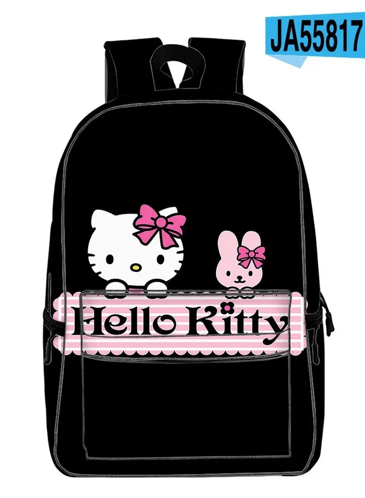 【 School Season 】Hello Kitty Kids Cute Backpack Student Large Capacity Schoolbag 14 Inch Laptop Bag Travel Bag Leisure Bag General College Bag